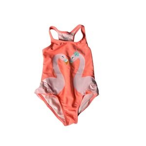 Carters Girls Coral Flamingo Bird Swimsuit 24 Months Ruffle One Piece